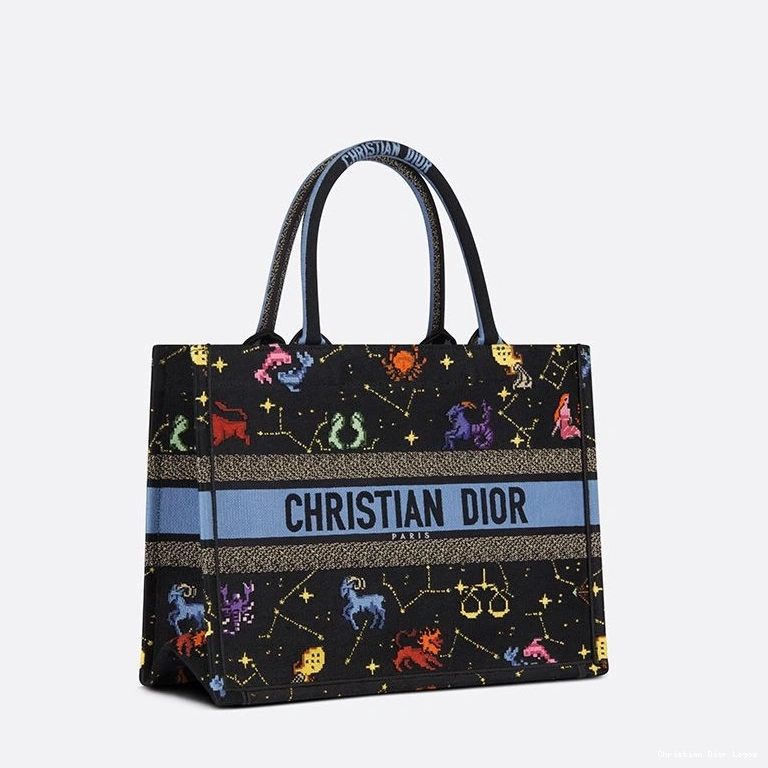 Cheap Pixel Black Tote Canvas Zodiac Motif Book Dior 0812 Luxury